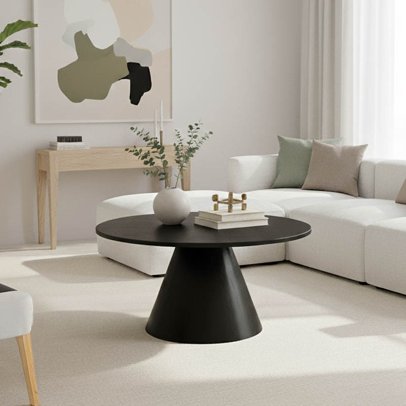 Donda pakoworld coffee table mdf in black shade D80x45cm