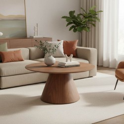 Donda pakoworld coffee table mdf in walnut shade D80x45cm