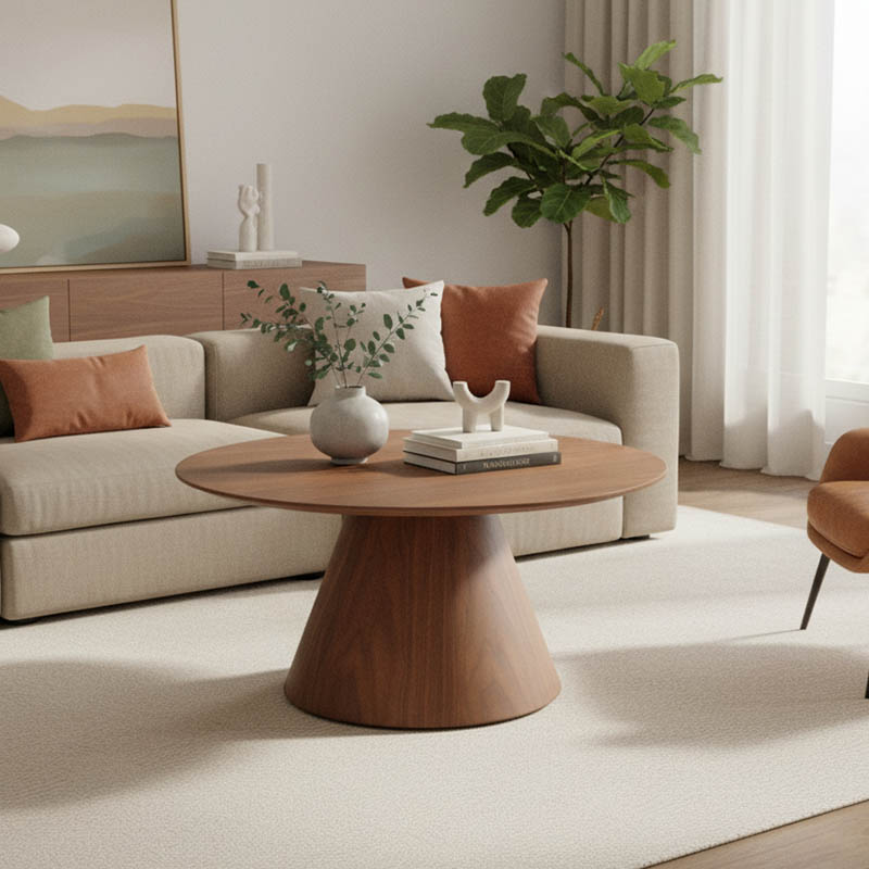 Donda pakoworld coffee table mdf in walnut shade D80x45cm