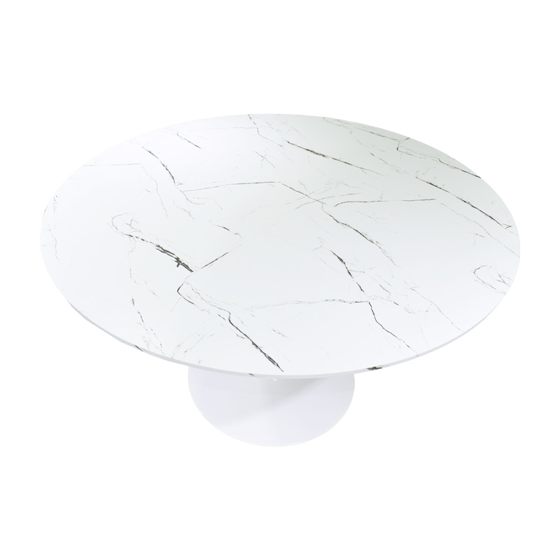 Balou pakoworld table mdf in white with marble look D80x76cm