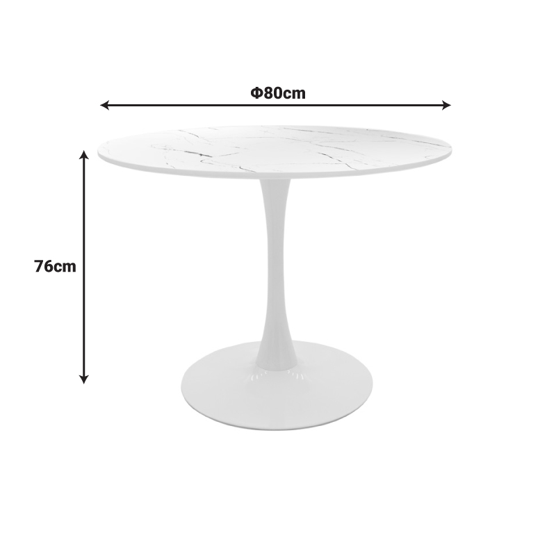 Balou pakoworld table mdf in white with marble look D80x76cm Balou pakoworld table mdf in white with marble look D80x76cm