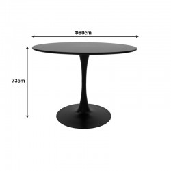 Balou pakoworld table mdf in black D80x73cm