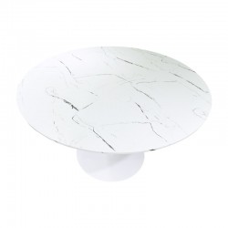 Balou pakoworld table mdf in white with marble look D100x76cm