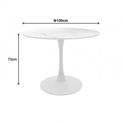 Balou pakoworld table mdf in white with marble look D100x73cm