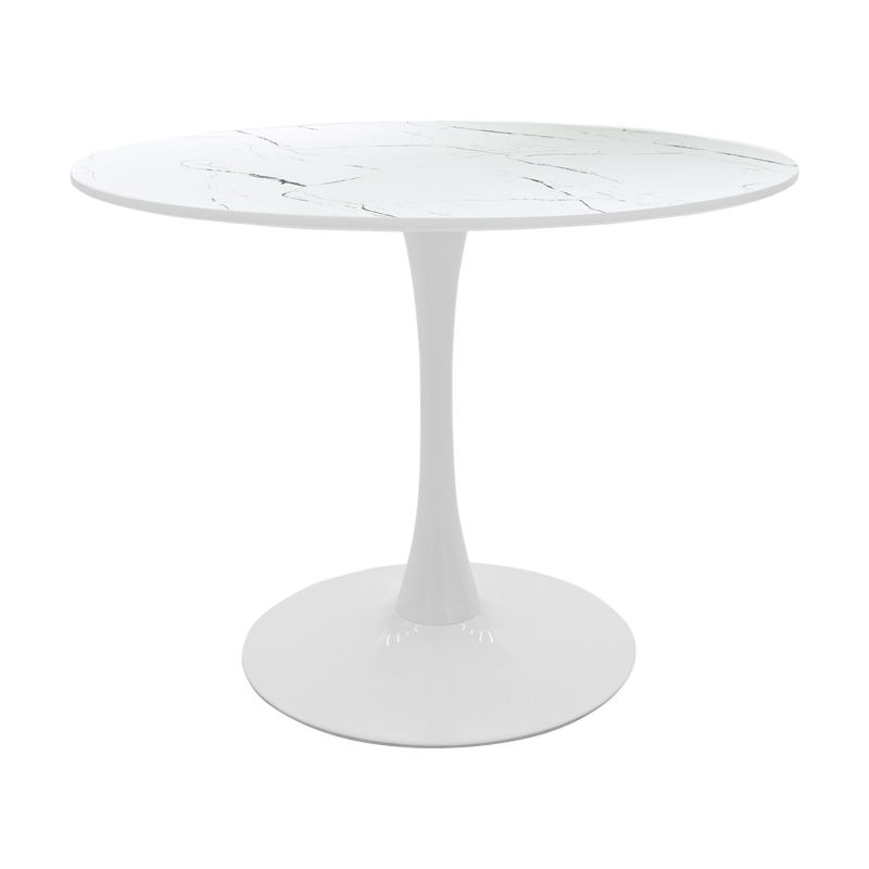 Balou pakoworld table mdf in white with marble look D100x76cm