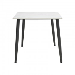 Gustas I table pakoworld white marble sintered stone-black metal 80x80x76cm Gustas I table pakoworld white marble sintered stone-black metal 80x80x76cm