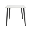 Τραπέζι Gustas pakoworld λευκό μαρμάρου sintered stone-μαύρο μέταλλο 80x80x76εκ
