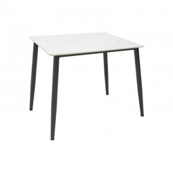 Gustas I table pakoworld white marble sintered stone-black metal 80x80x76cm Gustas I table pakoworld white marble sintered stone-black metal 80x80x76cm