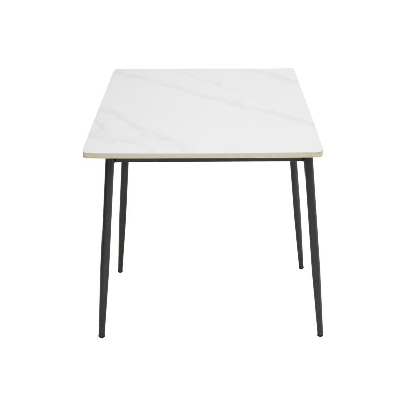 Gustas table pakoworld white marble sintered stone-black metal 120x80x76cm