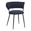 Alkia I pakoworld armchair fabric in dark blue shade - black metal leg 57x58.5x72cm