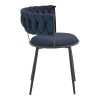 Alkia I pakoworld armchair fabric in dark blue shade - black metal leg 57x58.5x72cm