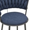 Alkia I pakoworld armchair fabric in dark blue shade - black metal leg 57x58.5x72cm