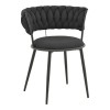 Alkia I pakoworld armchair fabric in black shade - black metal leg 57x58.5x72cm