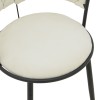 Alkia I pakoworld bar stool fabric in ecru color - black metal leg 50x56x95cm