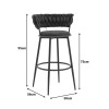 Alkia I pakoworld bar stool fabric in ecru color - black metal leg 50x56x95cm