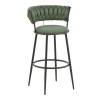 Alkia I pakoworld bar stool fabric in chaki color - black metal leg 50x56x95cm
