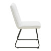 Essential chair pakoworld white fabric-black metal leg 54x59x89cm