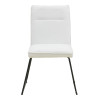 Essential chair pakoworld white fabric-black metal leg 54x59x89cm