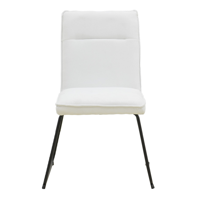 Essential chair pakoworld white fabric-black metal leg 54x59x89cm