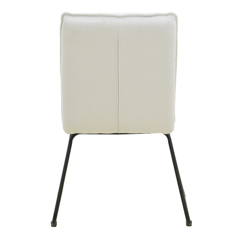 Essential chair pakoworld white fabric-black metal leg 54x59x89cm