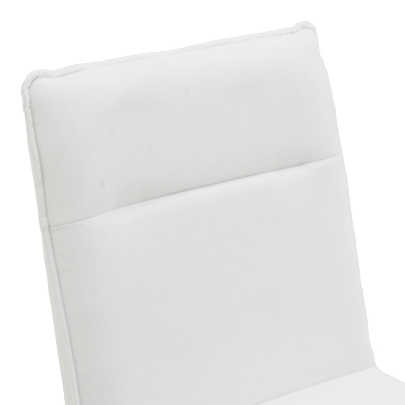 Essential chair pakoworld white fabric-black metal leg 54x59x89cm
