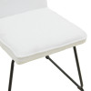 Essential chair pakoworld white fabric-black metal leg 54x59x89cm