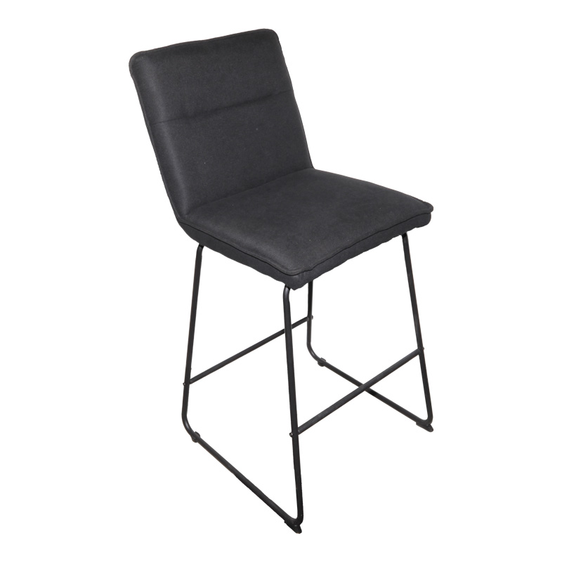 Bar stool Essential pakoworld black fabric-black metal leg 53x64.5x107cm