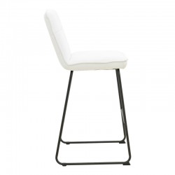 Bar stool Essential pakoworld beige fabric-black metal leg 53x64.5x107cm Bar stool Essential pakoworld beige fabric-black metal leg 53x64.5x107cm