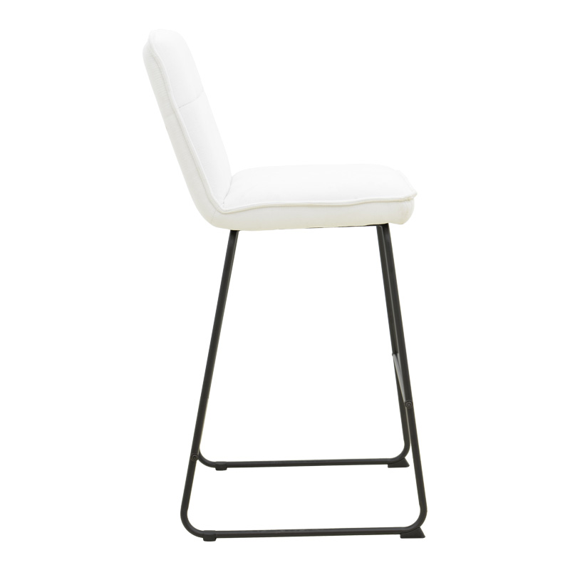 Bar stool Essential pakoworld beige fabric-black metal leg 53x64.5x107cm Bar stool Essential pakoworld beige fabric-black metal leg 53x64.5x107cm