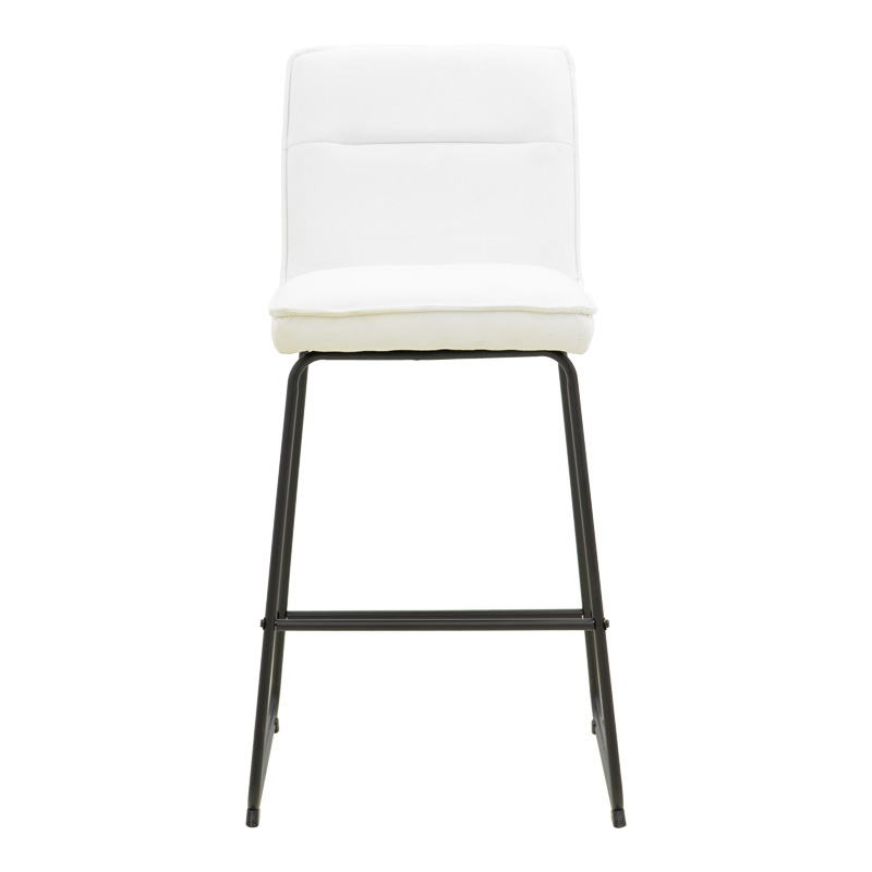 Bar stool Essential pakoworld beige fabric-black metal leg 53x64.5x107cm Bar stool Essential pakoworld beige fabric-black metal leg 53x64.5x107cm