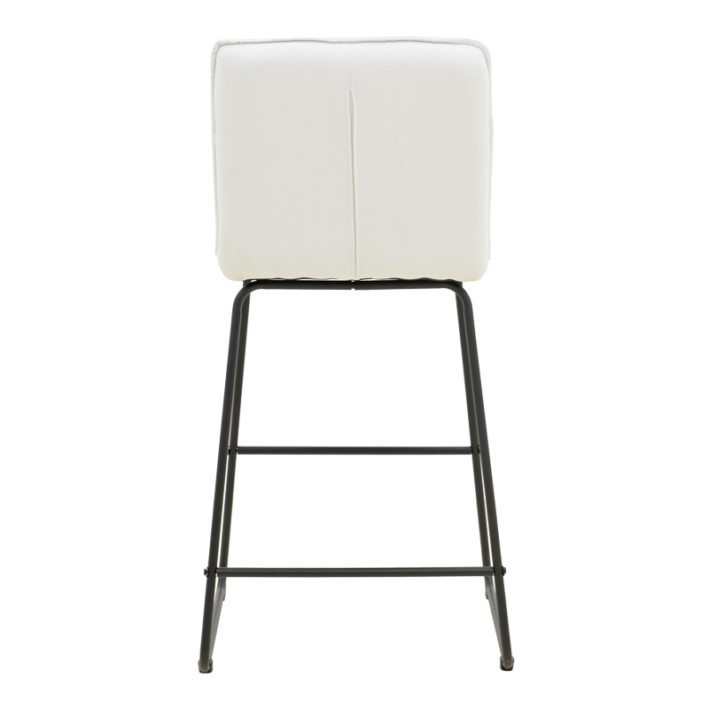 Bar stool Essential pakoworld beige fabric-black metal leg 53x64.5x107cm Bar stool Essential pakoworld beige fabric-black metal leg 53x64.5x107cm