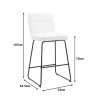 Bar stool Essential pakoworld white fabric-black metal leg 53x64.5x107cm