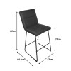 Bar stool Essential pakoworld chaki fabric-black metal leg 53x64.5x107cm