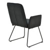 Armchair Essential pakoworld black fabric-black metal leg 55.5x59x89cm