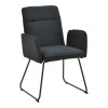 Armchair Essential pakoworld black fabric-black metal leg 55.5x59x89cm