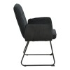 Armchair Essential pakoworld black fabric-black metal leg 55.5x59x89cm