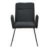 Armchair Essential pakoworld black fabric-black metal leg 55.5x59x89cm