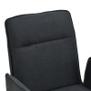 Armchair Essential pakoworld black fabric-black metal leg 55.5x59x89cm
