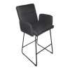 Bar stool Essential pakoworld black fabric-black metal leg 57x64.5x107cm