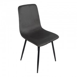 Grato chair pakoworld black fabric-black metal leg 45.5x53.5x88.5cm