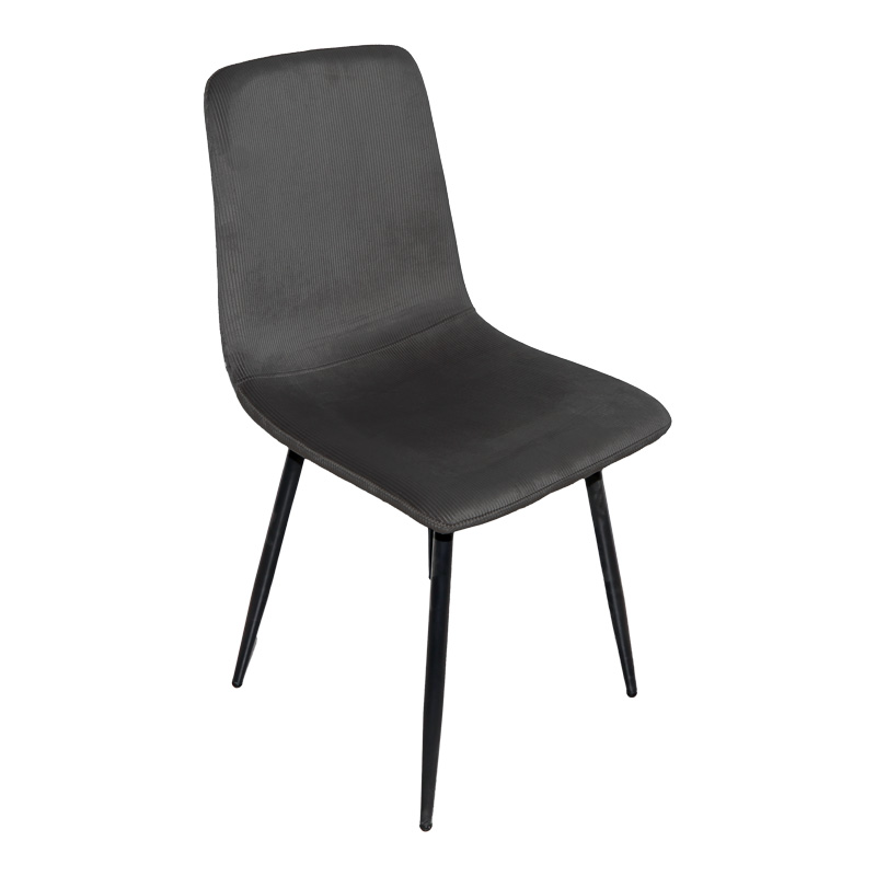 Grato chair pakoworld black fabric-black metal leg 45.5x53.5x88.5cm