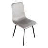 Grato chair pakoworld grey fabric-black metal leg 45.5x53.5x88.5cm