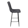 Grato bar-stool pakoworld black fabric-black metal leg 43.5x55x114cm