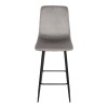 Grato bar-stool pakoworld grey fabric-black metal leg 43.5x55x114cm