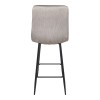 Grato bar-stool pakoworld grey fabric-black metal leg 43.5x55x114cm