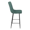 Grato bar-stool pakoworld cypress green fabric-black metal leg 43.5x55x114cm