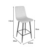 Grato bar-stool pakoworld cypress green fabric-black metal leg 43.5x55x114cm