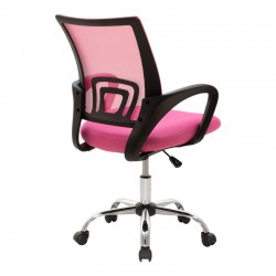 Berto II pakoworld recline office chair with mesh fabric in pink-black shade 60x48x85-95cm