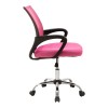 Καρέκλα γραφείου Berto II pakoworld με ανάκλιση ύφασμα mesh σε ροζ απόχρωση 60x48x85-95εκ