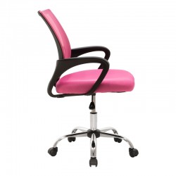 Berto II pakoworld recline office chair with mesh fabric in pink-black shade 60x48x85-95cm
